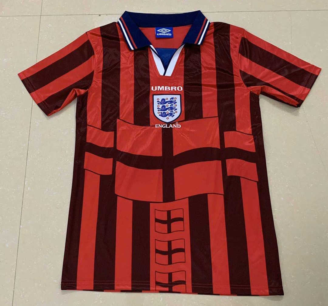 1998 England Retro Away Mens Soccer Jersey Replica 